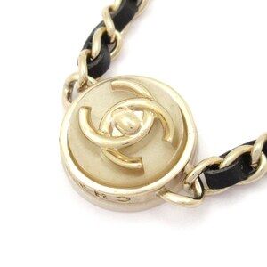 Chanel Coco Choker Gold Black Cream Hardware Leather Resin